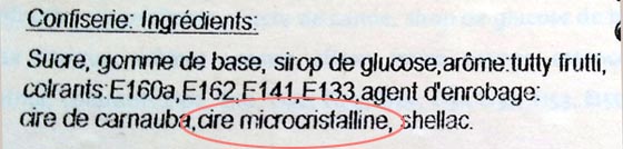 Cire microcristalline, Cire de pétrole, Paraffine synthétique (E905)